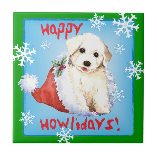 Carreau Happy Howlidays Bichon (Devant)