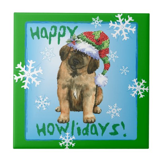 Carreau Happy Howlidays Leonberger (Devant)