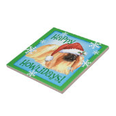 Carreau Happy Howlidays Pekingese (Côté)