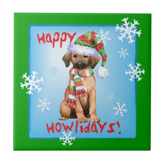 Carreau Happy Howlidays Redbone (Devant)