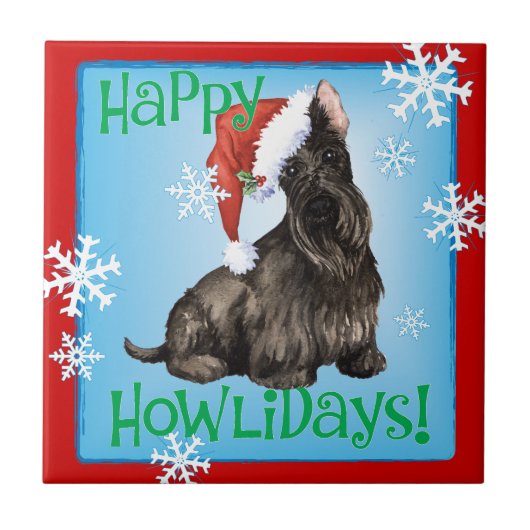 Carreau Happy Howlidays Scottish Terrier (Devant)