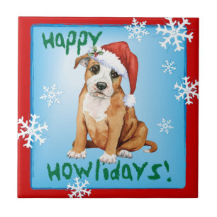 Carreau Happy Howlidays Staffordshire Bull Terrier