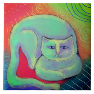 Carreau Happy Kitty peinture numérique Abstraite