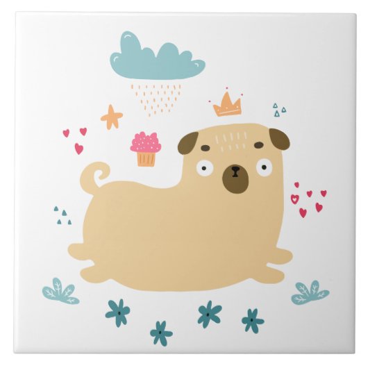 Carreau Happy Puggy Tile (Devant)