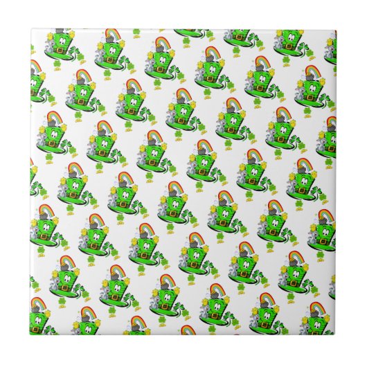 Carreau Happy St. Patrick's Day  Rabbit Ceramic Tile  (Devant)