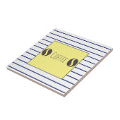 Carreau Haricots de café Funky Bleu Blancs (Côté)