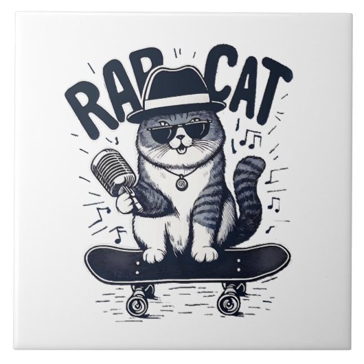 Carreau Harmonie de chat rap (Devant)