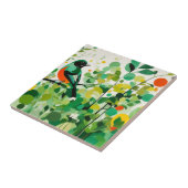 Carreau Harmonie de la nature, oiseau Abstrait sur branche (Côté)