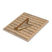 Carreau Harpe avec Arrière - plan de partitions (Côté)