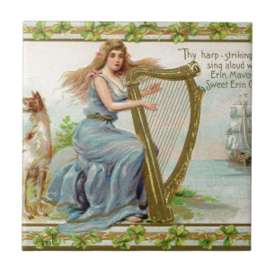 Carreau Harpe et dame du jour de Saint patrick
