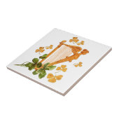 Carreau Harpe et shamrocks d'or de l'Irlande (Côté)