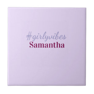 Carreau hashtag Girlyvibes rose violet clair vibes féminin