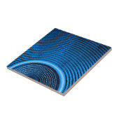 Carreau Haut-parleur de musique bleu et ondes sonores (Côté)