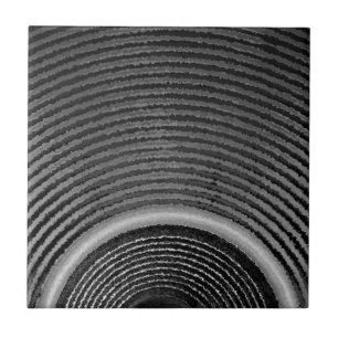 Carreau Haut-parleur noir et blanc de musique et ondes