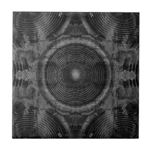 Carreau Haut-parleurs de musique noir et blanc