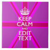 Carreau Have Your Keep Calm Text on Pink Union Jack (Devant)