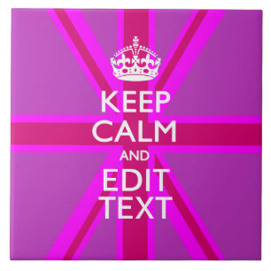 Carreau Have Your Keep Calm Text on Pink Union Jack