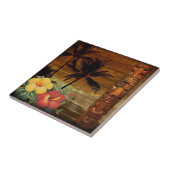 Carreau Hawaïen floral tropical de ketmie de totem de (Côté)