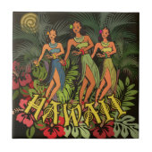Carreau Hawaii Aloha Palm Hula Art Design (Devant)
