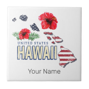Carreau Hawaii États-Unis Retro State Map USA Souvenir