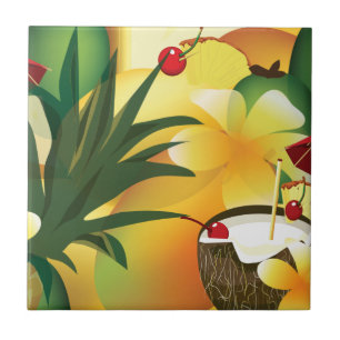 Carreau Hawaiian Luau Tropical Tiki Bar Petit Carrelage