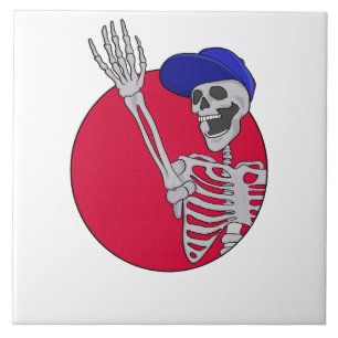 Carreau Hé les amis Squelette cool et drôle