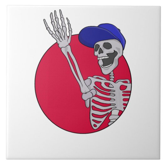 Carreau Hé les amis Squelette cool et drôle (Devant)