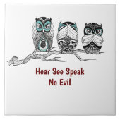 Carreau Hear See Speak No Evil Owls (Devant)
