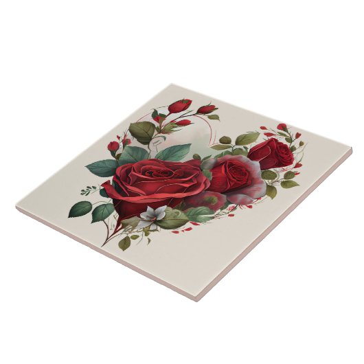 Carreau Heart and Red Roses (Côté)