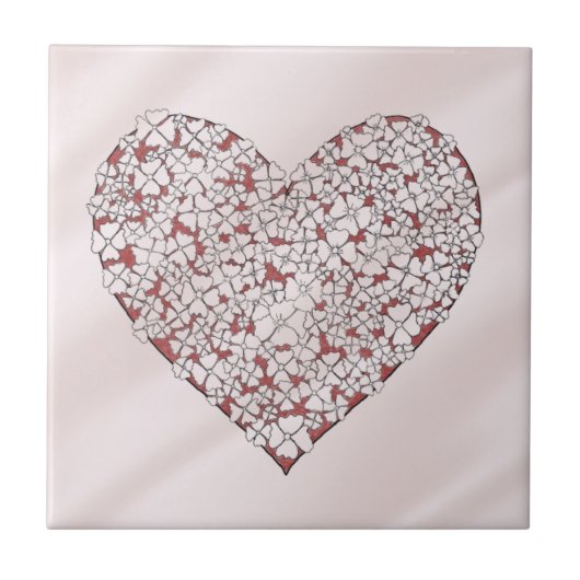 Carreau Heart of Flowers Decorative Tile (Devant)