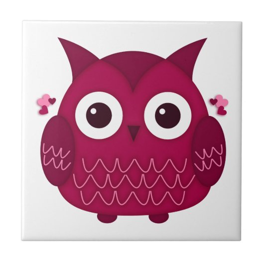 Carreau Heart the Pink Owl (Devant)