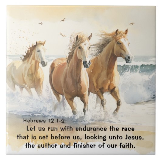 Carreau Hébreux 12 1-2 Courez avec la Bible de l'Endurance (Devant)