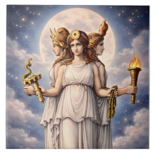 Carreau Hécate Triple Déesse Art Lunaire Céleste – mythe