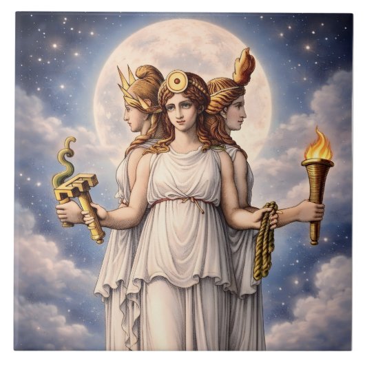 Carreau Hecate Triple Goddess Celestial Moon Art – myth (Devant)