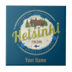 Carreau Helsinki capitale de l'orignal Finlande souvenir v