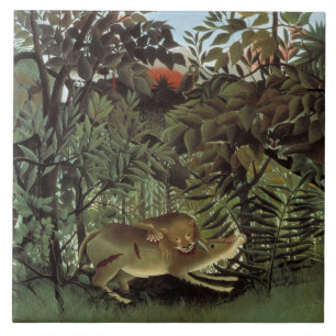Carreau Henri Rousseau - L'Attaque Du Lion Affamé
