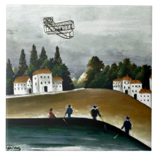 Carreau Henri Rousseau - Les Pêcheurs et le Biplan