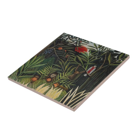 Carreau Henri Rousseau - Singes et perroquets en Forêt Vie (Côté)