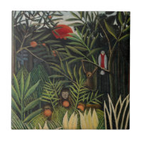 Henri Rousseau - Singes & Perroquet dans la Forêt