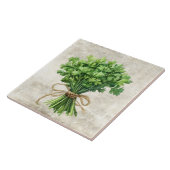 Carreau Herbes aquarelles rustiques Conception de persil a (Côté)
