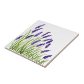 Carreau Herbes de fleurs de lavande rustique violet aquare (Côté)