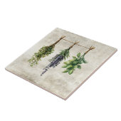 Carreau Herbes Fleurs Aquarelle Rustique (Côté)