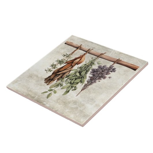 Carreau Herbes séchées rustiques Faux Texture (Côté)