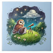 Carreau Hérisson de chouette boisée mignonne (Devant)