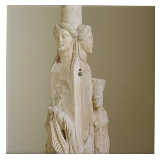 Carreau Herm triforme de Hecate, sculpture de marbre, pe (Devant)