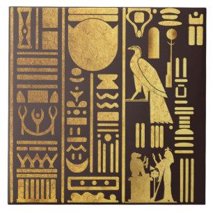 Carreau Héroglyphes égyptiens Gold Foil