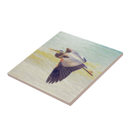 Carreau Héron de grand bleu (Côté)