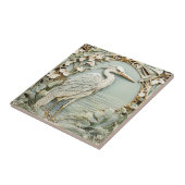 Carreau Heron Sea Bird Art Nouveau Faux Relief Right Mint (Côté)