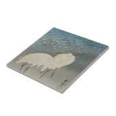 Carreau Hérons blancs et lune, Ohara Koson (Côté)