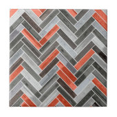 Carreau Herringbone Pattern in Orange Grey (Devant)